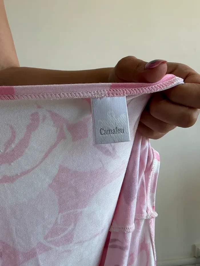 Débardeur rose y2k années 2000 à motifs fleurs taille S - photo numéro 7