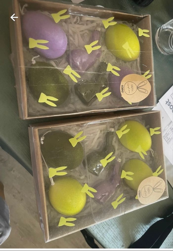 Pâques lot de boites œuf et lapins velours