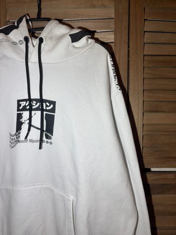 Sweat blanc à capuche homme oversize Bershka taille M