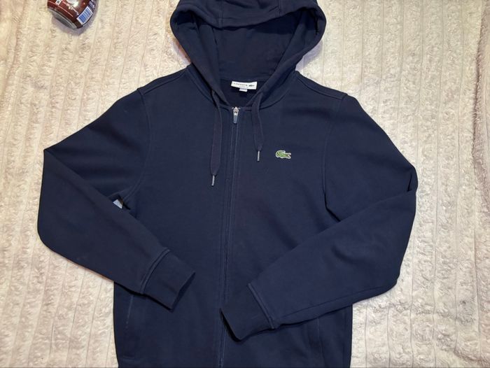 Veste lacoste en coton bleu marine