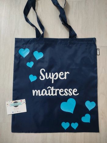 Tote bag super maîtresse idéal fin d'année scolaire