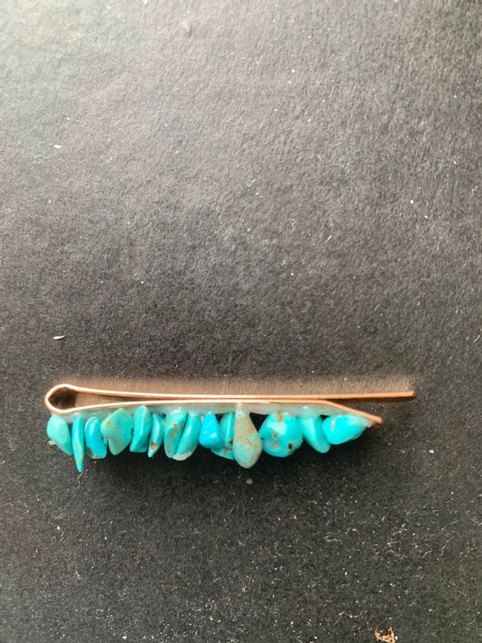 Barrette avec pierres turquoises - photo numéro 3