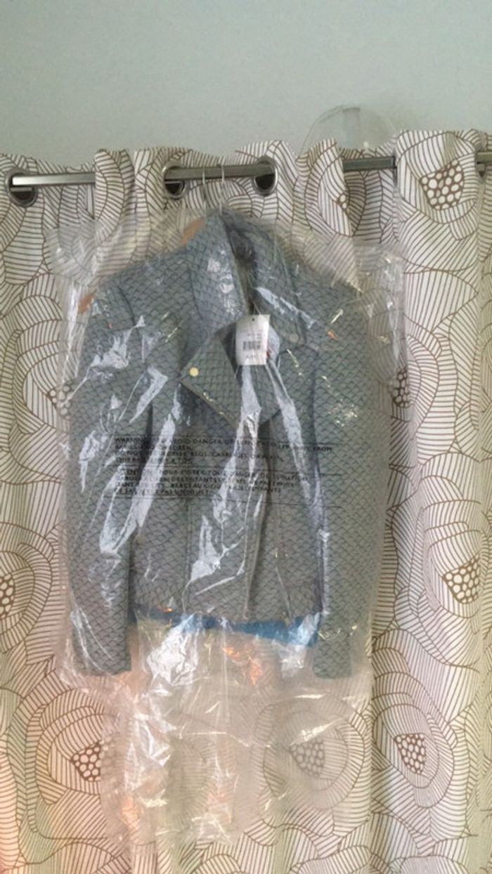 Veste imprimé bleu et gris naf naf