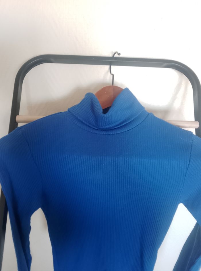 Pull côtelé col bleu électrique xxs - photo numéro 3