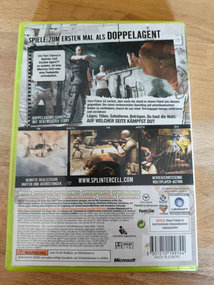 Splinter cell double agent Xbox 360 - photo numéro 2