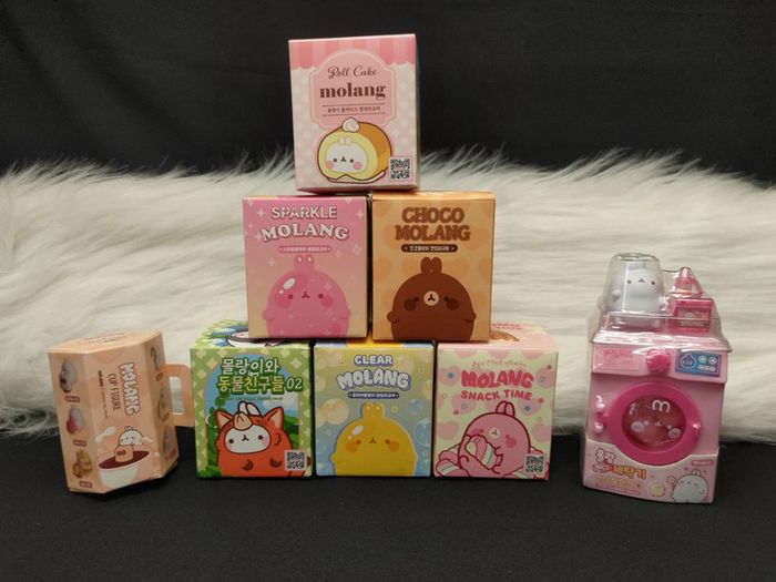 Lot de 7 boîtes surprises Molang + mini lave-linge distributeur de bonbons - photo numéro 2