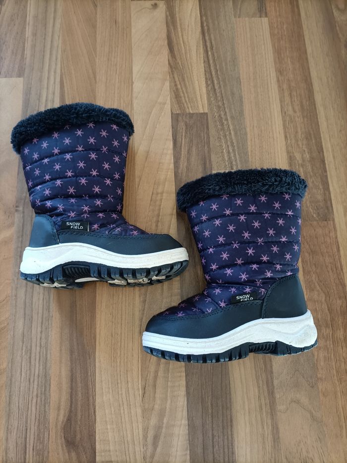 Bottes de neige ski violet bleu marine étoile 23 - photo numéro 4
