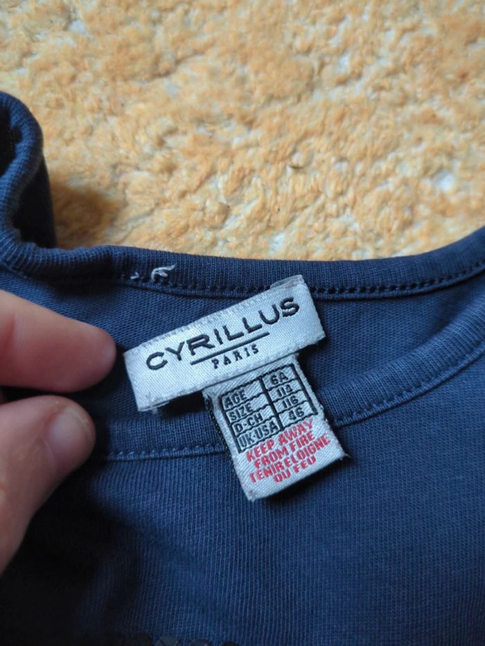 T-shirt manches longues bleu marine et noir sequins Cyrillus 6 ans - photo numéro 3