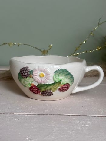 Vintage tasse barbotine fruits Francesco Guarino