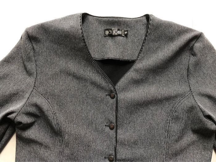 AN10- Ensemble/tailleur veste+pantalon fines rayures mia soana T42-44 peu porté - photo numéro 11