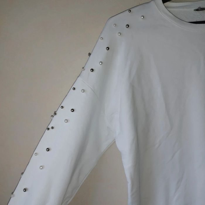 Sweat perlé blanc - photo numéro 2