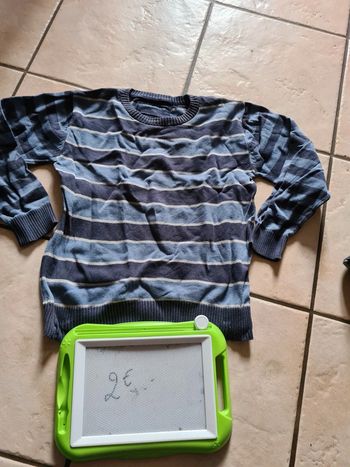 Pull bleu rayé gémo 8 ans