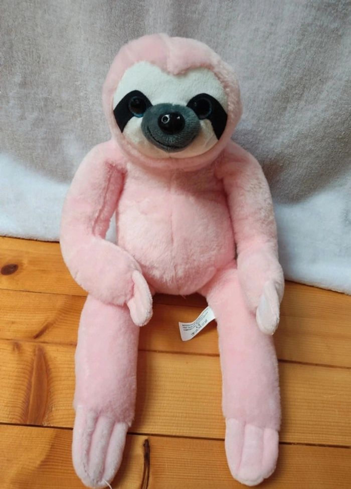🦥Peluche paresseux rose yeux brillants 🦥 - photo numéro 2