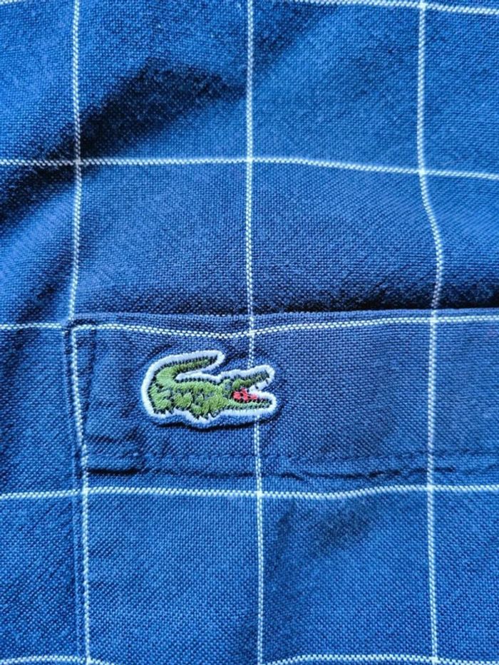 Chemise Lacoste Bleu à Carreaux Blanc - Manches Longues - Taille L - 100 % Coton - photo numéro 5