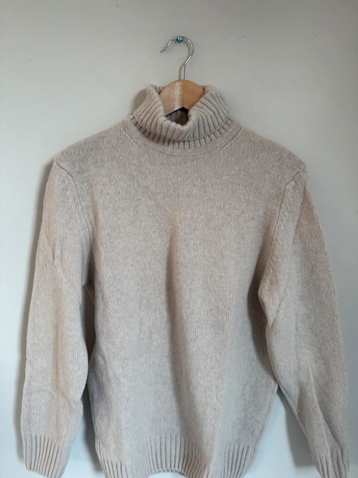 Pull col roulé beige Zara homme - photo numéro 3