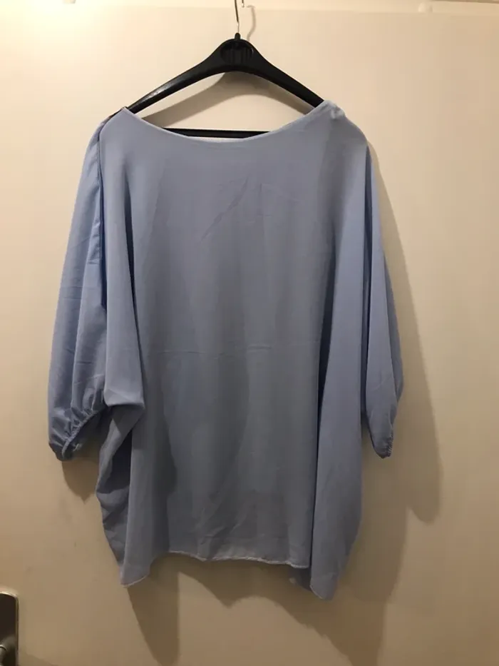 Haut femme demie manche imprimer bleu clair taille XL - photo numéro 2