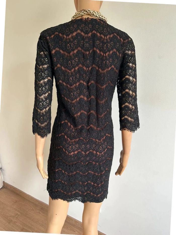 Robe noire et marron en dentelle 123 taille 36 jamais portée - photo numéro 7