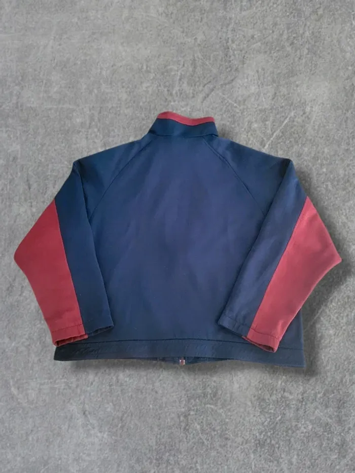 Veste / Track Jacket Nike vintage 90's bleu marine et bordeaux logo brodé - M - photo numéro 2