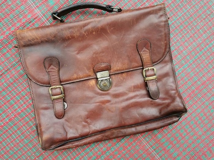 Serviette vintage en cuir Arthur & Aston - photo numéro 12