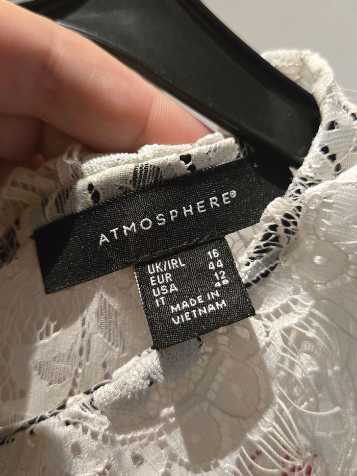 Blouse blanche à lavallière noire T.44 Primark - photo numéro 3