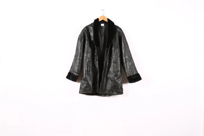 Adorable manteau vintage 80's en cuir motif patchwork (#240489) - photo numéro 12