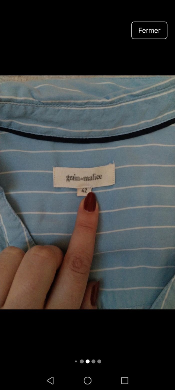 Chemise fluide rayée manches courtes - photo numéro 4