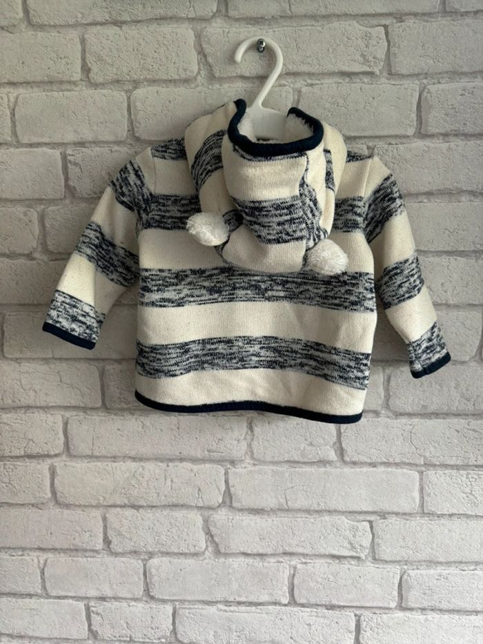 Veste avec capuche H&M taille 2 - 4 moi - photo numéro 2