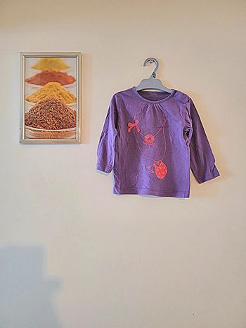 T-shirt manche longues violet Kiabi taille 18-24 mois
