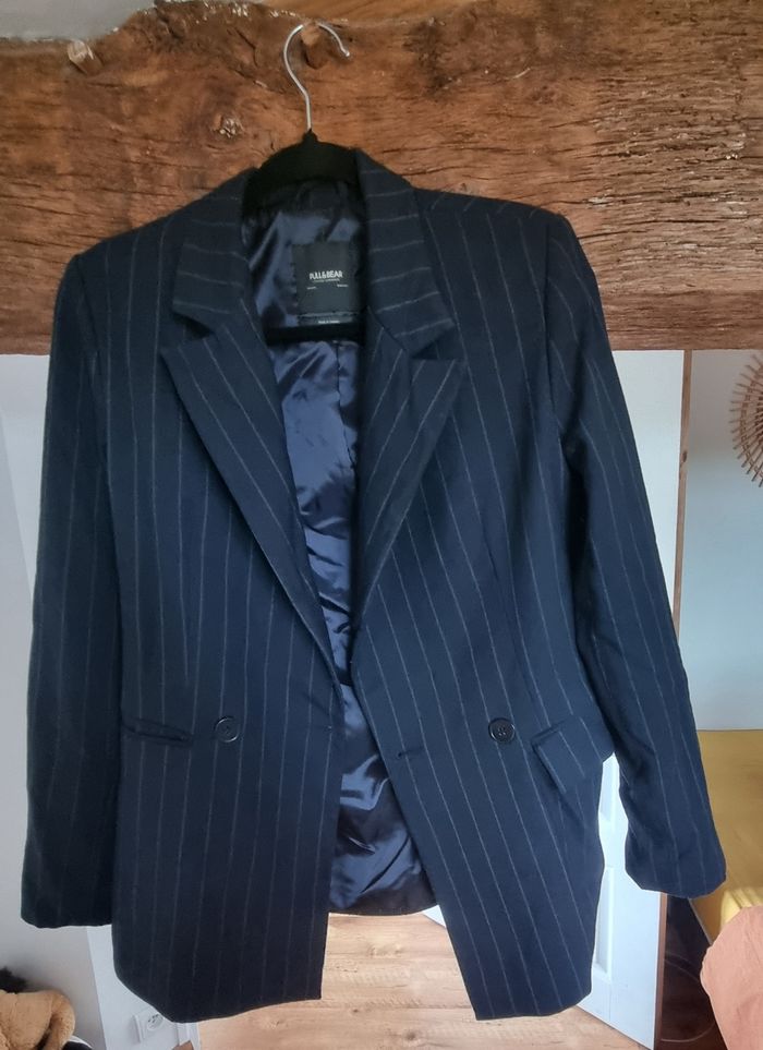 Blazer à rayures bleu marine - photo numéro 2