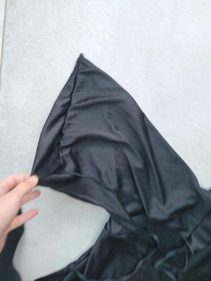 Longue robe déguisement noir cape capuche idéal soiree fête halloween - photo numéro 7