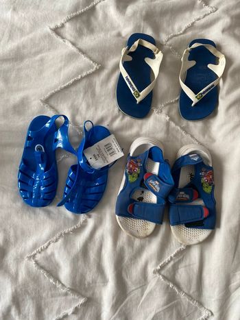 Lot de 3 paire de sandalette ,claquette garçon 25/26