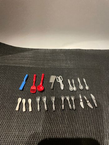 Playmobil lot couverts et accessoires cuisine louche pelle à gâteau feuille boucher pièces détachées