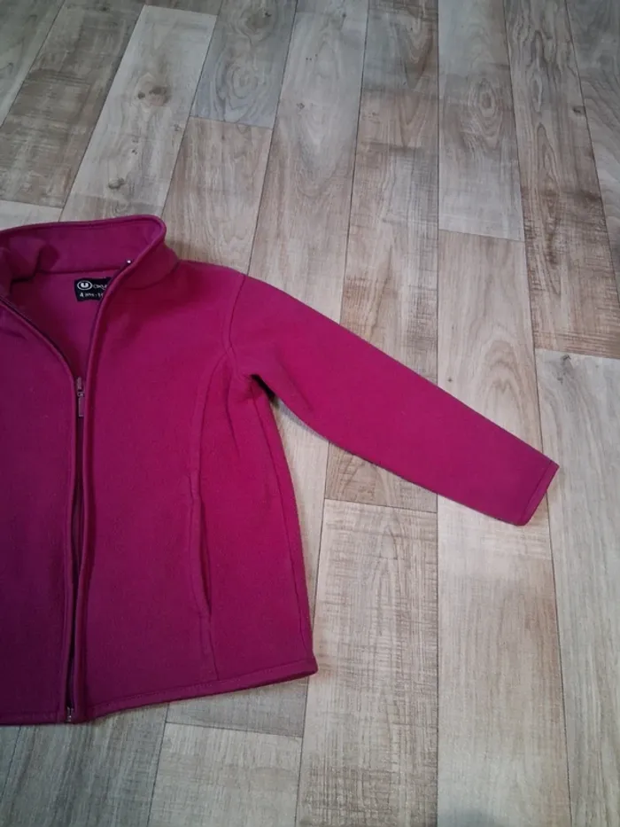 Veste zippée polaire fille fuchsia 4 ans - photo numéro 2