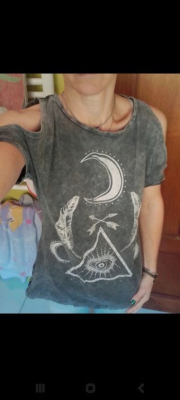 T-shirt femme gris New Look Wika epaulz dénudées