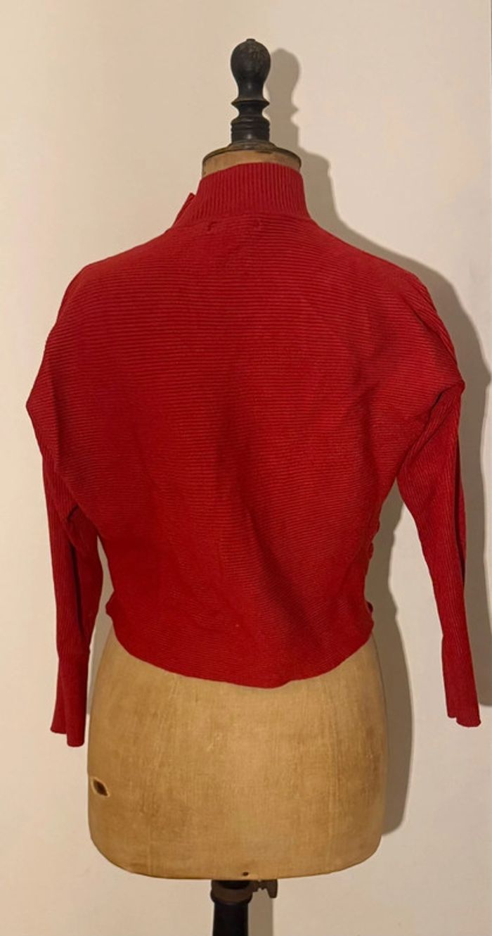 Pull crop top rouge côtelé Primark  S - photo numéro 2