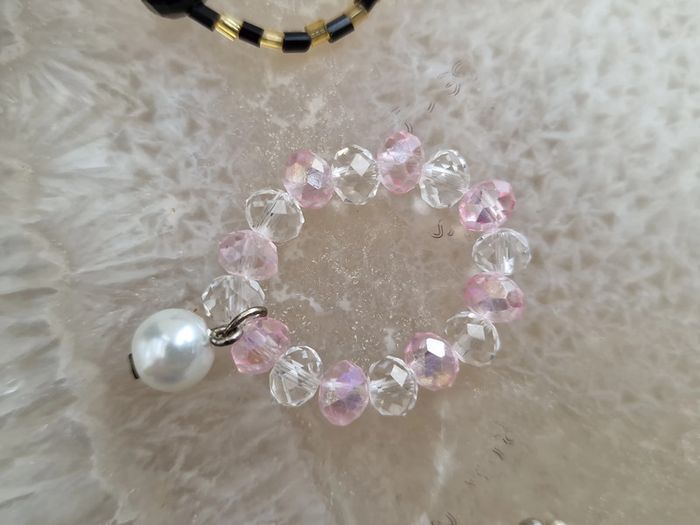 Lot De 3 Bagues Nylon Perles Cristal - photo numéro 18
