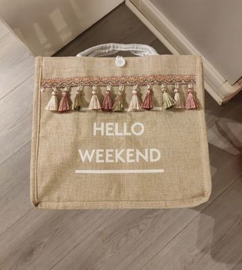 Sac de jute  neuf hello weekend