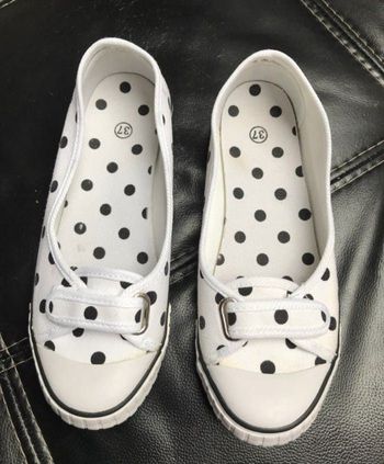 Ballerines toile pois noir 37