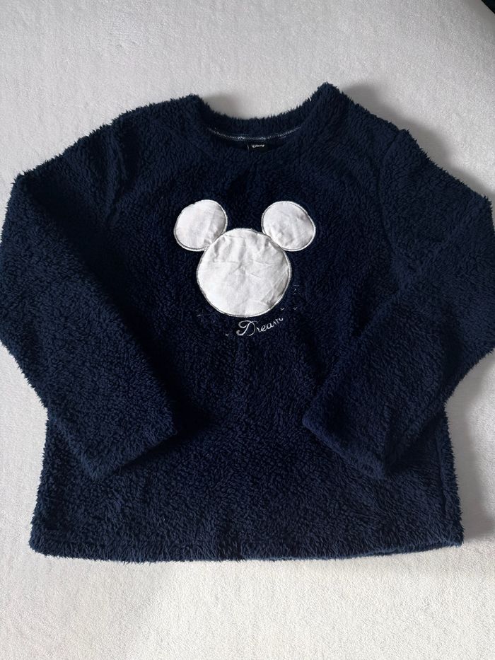 Sweat / pull de nuit Disney Mickey bleu marine – Taille L enfant – matière douce moumoute