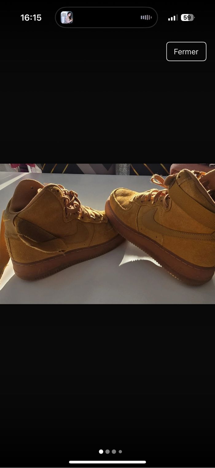 Nike air force 1 montante camel nubuck