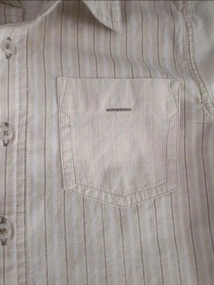 Chemise manches courtes blanche et beige Waki 5 ans - photo numéro 6