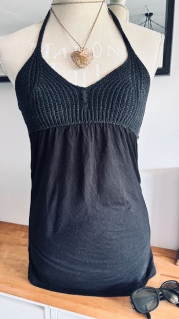 Débardeur noir haut crochet taille 36 s