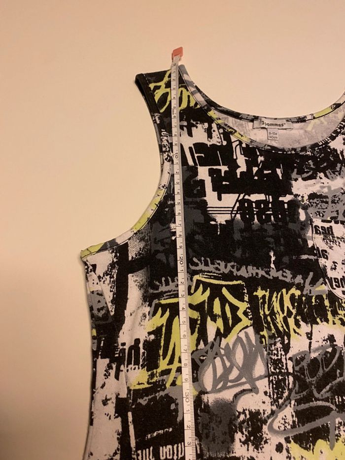 Robe graffiti noir blanc jaune 3 pommes 9/10ans 140cm - photo numéro 5