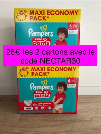 152 couches Pampers baby dry pants taille 6