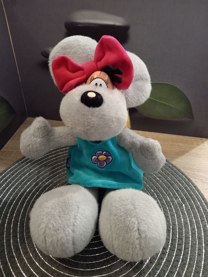 2 peluches diddl grise 32cm - photo numéro 4