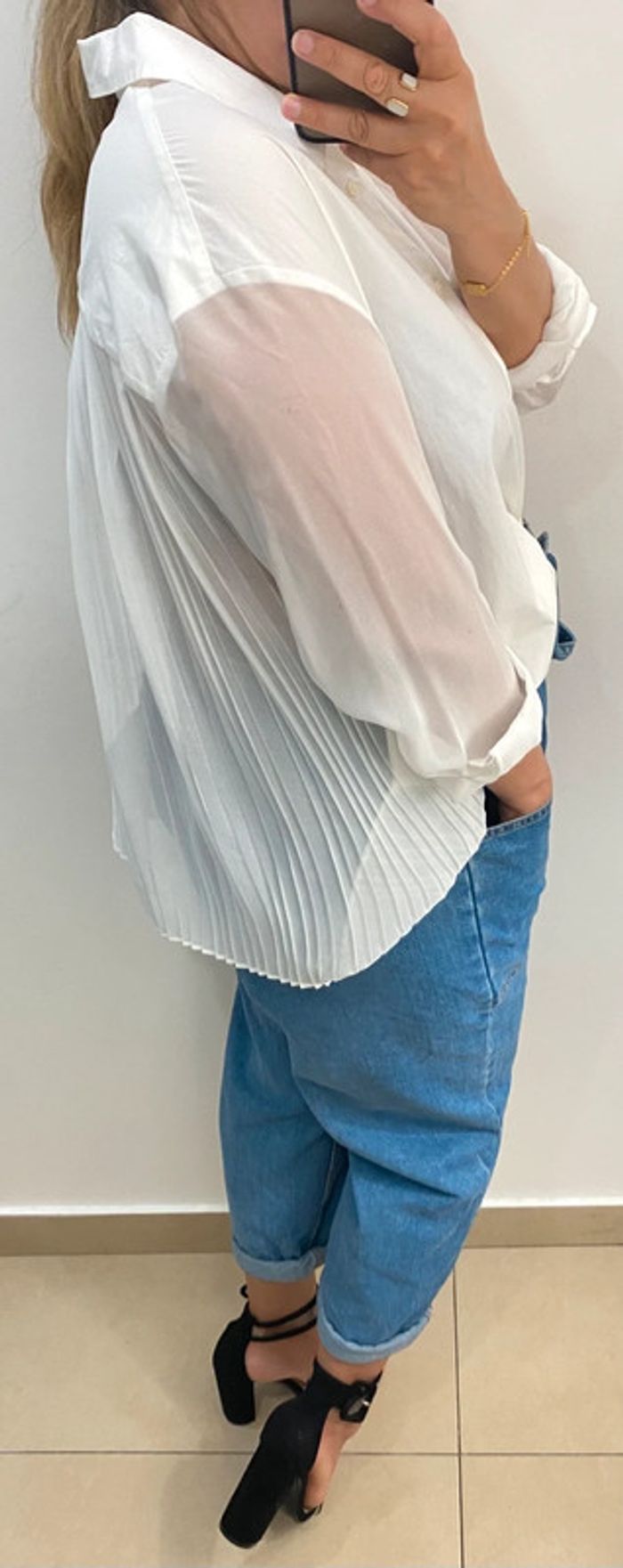 Chemise Zara ample  blanche taille L - photo numéro 5
