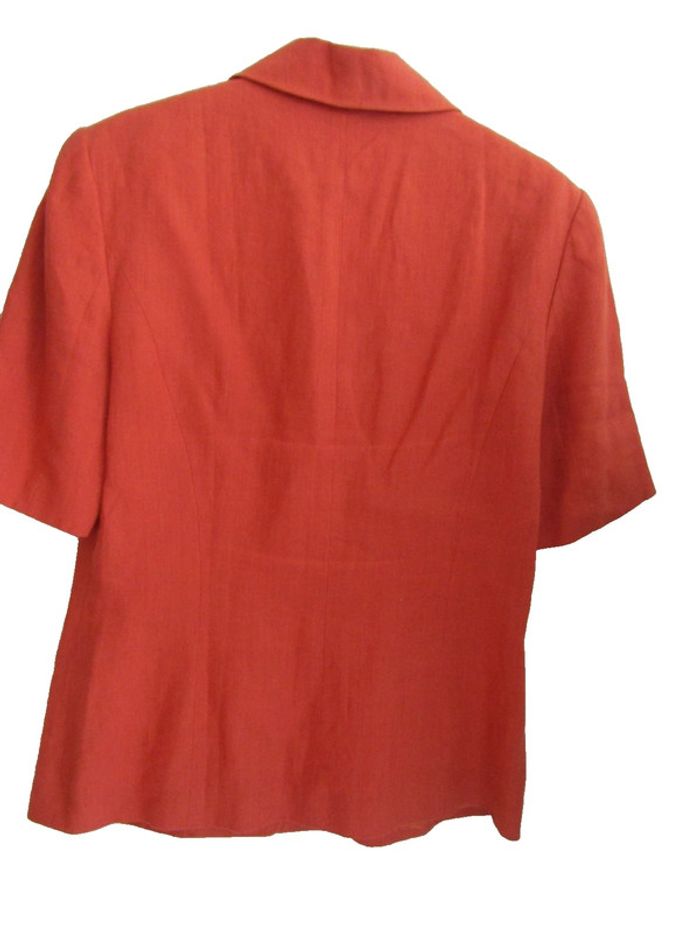veste vintage en 100% lin couleur brique marque synonyme georges rech - photo numéro 5