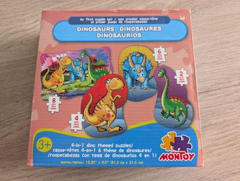 4 puzzles de 2 à 8 pièces dinosaures