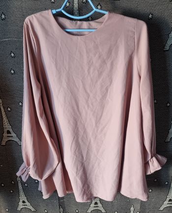 Blouse manches longues rose taille 48-50