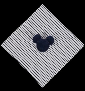❤️B4259 Doudou Mouchoir Mickey Mouse Plat Disney Baby ORCHESTRA Bleu Rayé Blanc